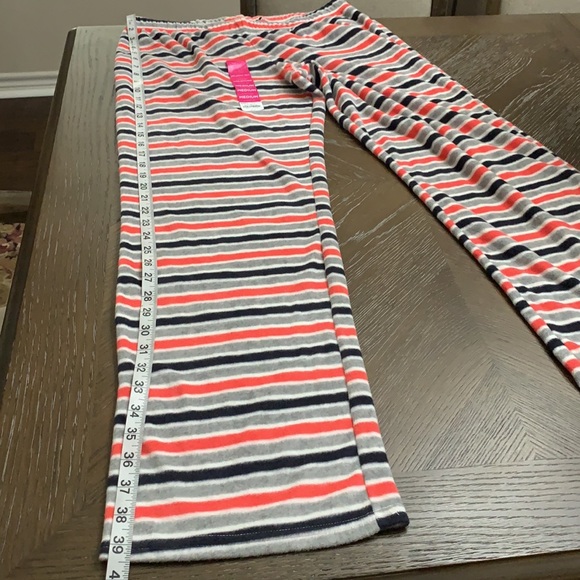 SO gray/black/coral striped soft and comfy fleece pajama pants - Picture 13 of 13